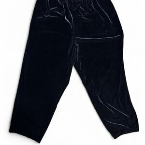XL Vintage 90s velvet cropped pants relaxed fit elastic waistband.